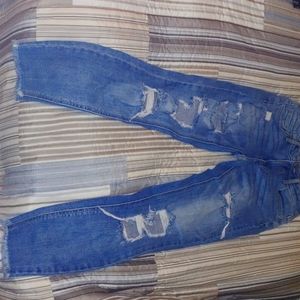 CELLO High Rise Destroy Frayed Hem Ankle Skinny!